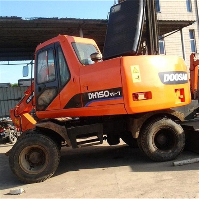 Подержанная строительная техника 150W-7 Doosan колесный экскаватор по более низкой цене/Оригинал 150W-7 Doosan бренд Лидер продаж