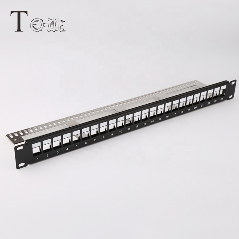 TOM-P-02 19 ''1U STP пустой патч-панель связь телекоммуникаций сетевой коммутатор с 24 портами, использовать для STP/вывод keystone jack с адвокатского сословия задней части