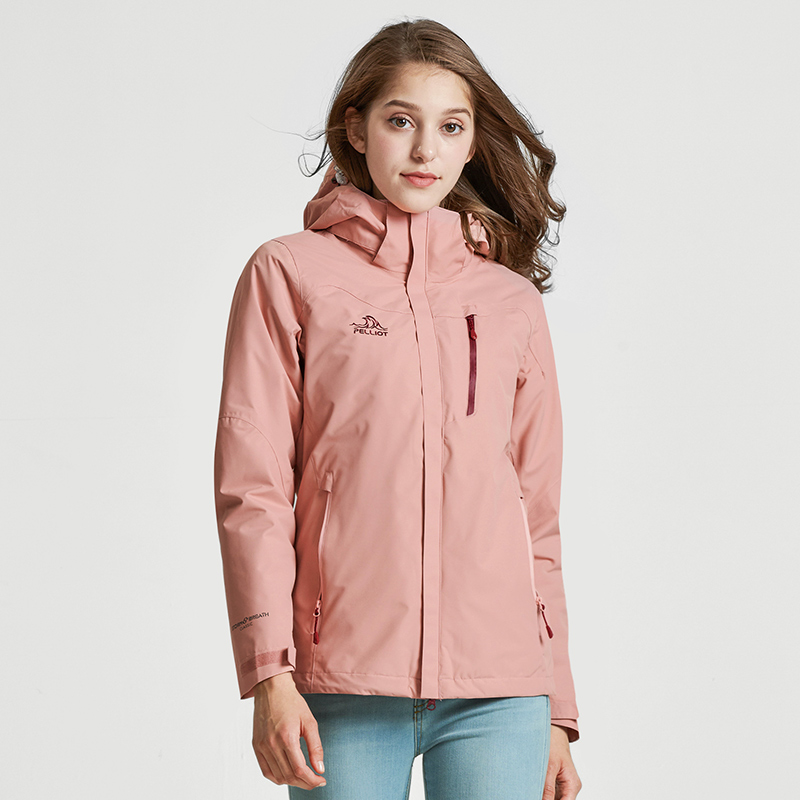 Hot sale Winter Women 3 in 1 Windbreaker and outdoor waterproof jacket rain coat