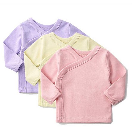 Baby Girl Clothes 3-Pack Side-Snap Long-Sleeve Shirt