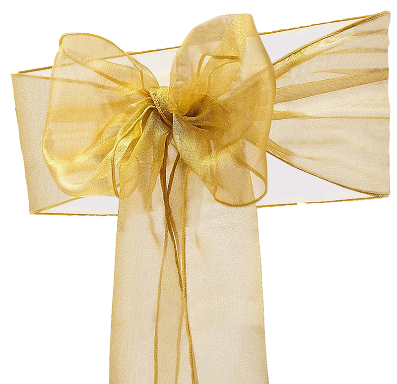 3511 bow back tie ribbon copper organza chair sash