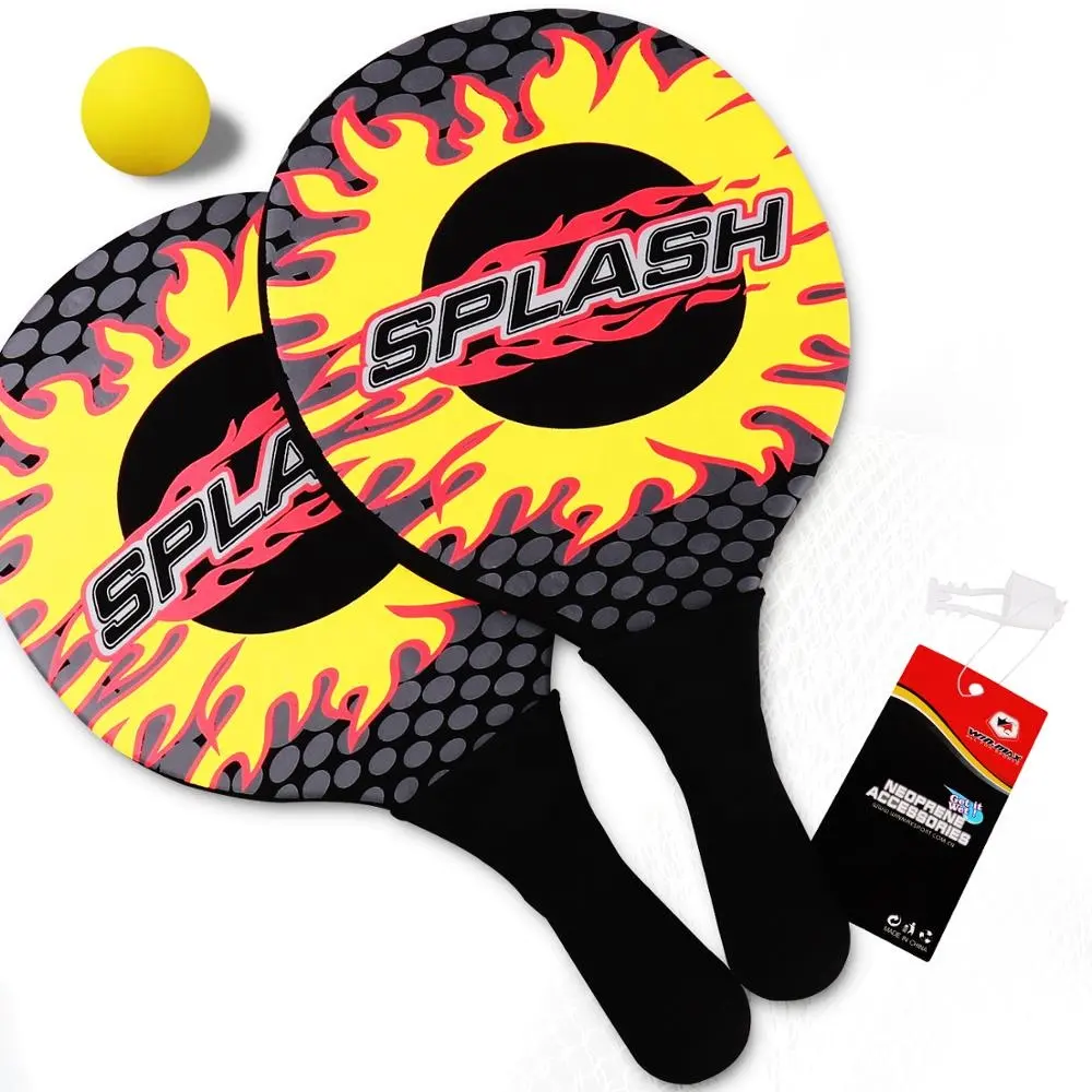 Деревянная Теннисная ракетка для пляжа, высокое качество, производство Китай, на заказ, Пляжная ракетка для развлечений, 2 ракетки и 1 мяч