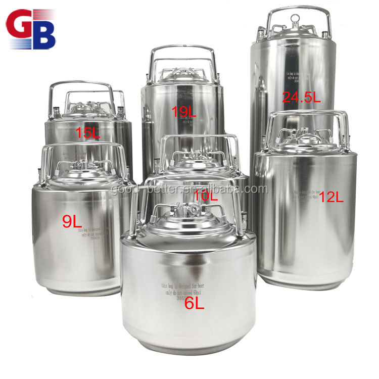 Горячая продажа Новый 304 нержавеющая сталь 6L/9L/10L/12L/19L/24.5L пивной шар замок бочонок с ручкой