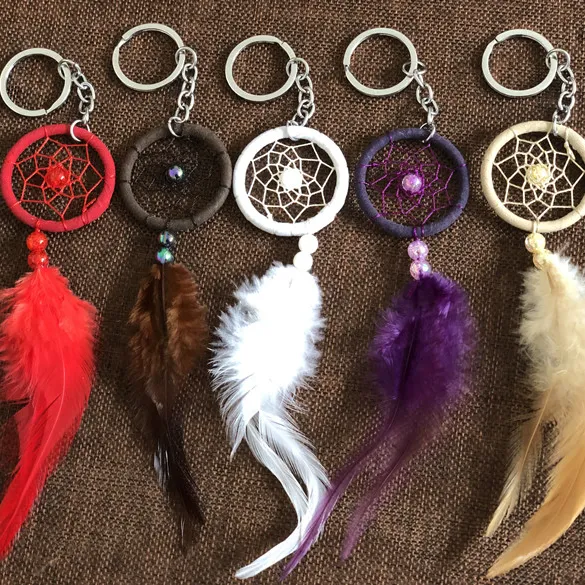 Wholesale Retail charming dream catcher shape keychain pendants For Key Packet/women handbag