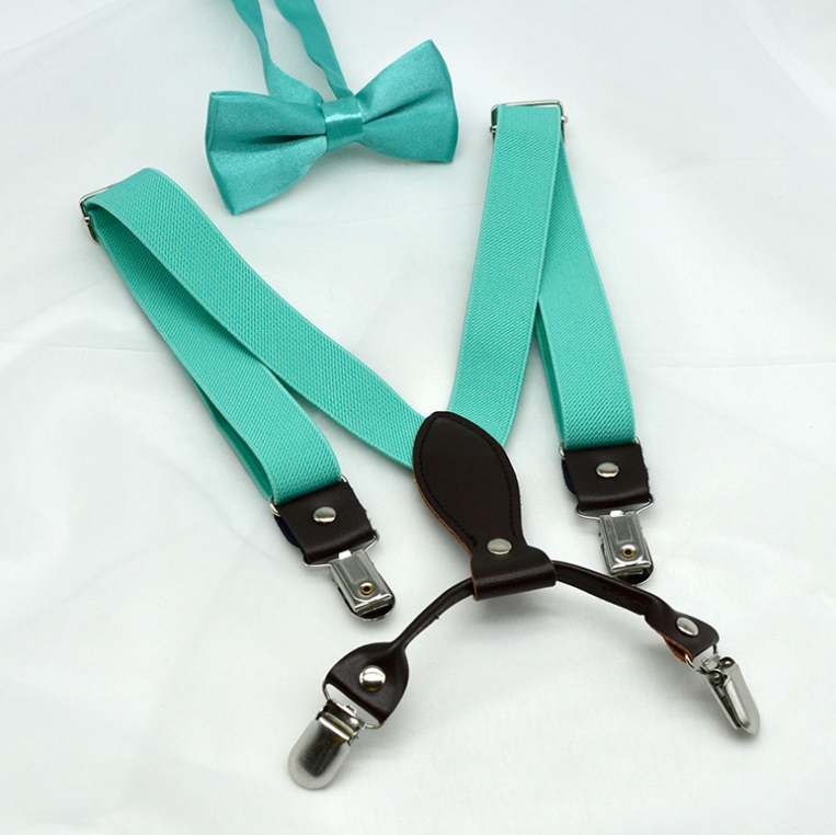 Boy Fashionable Solid Color Brace and Bowtie Gift Set