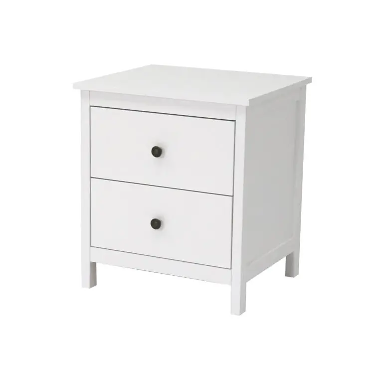 Bedroom Furniture Night Stand Table with Double Drawers and Cabinet for Storage