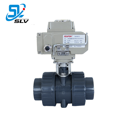 ПВХ CPVC UPVC PVDF PP PPH Электрический шаровой клапан True Union
