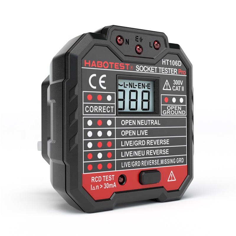 HABOTEST HT106 RCD тест ЕС Великобритания стандарт США 90-240 В RCD GFCI Разъем тестер с CE ROHS низкий минимальный объем заказа