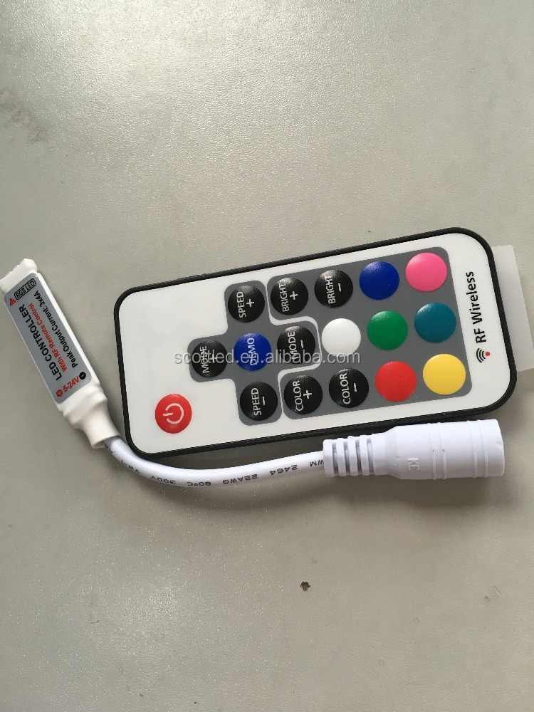 Мини RF rgb LED беспроводной пульт дистанционного управления 17 клавиш для 5050/3528SMD светодиодные ленты/9,10,11,12,14,24,44 клавиши