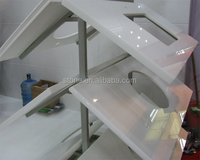 Нанокристаллический белый стеклянный Nanoglass столешница Vanity Top