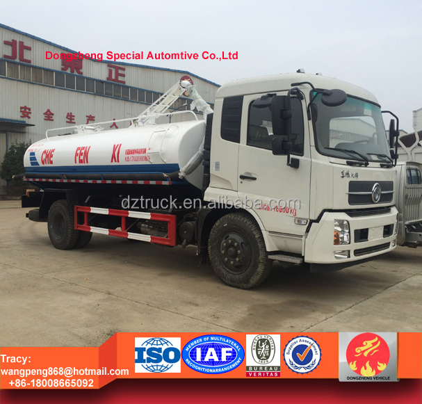 Dongfeng Тяньцзинь грязная вода всасывания грузовик 10000 литра вакуумной канализации грузовик для продажи