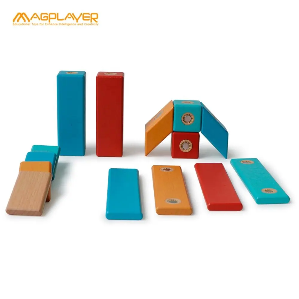 Beech wood DIY Construction toy Montessori Wooden Blocks for preschool boy