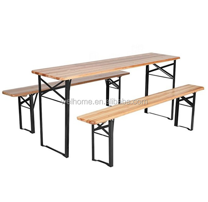 cheap solid fir wood folding beer table set garden picnic table and bench