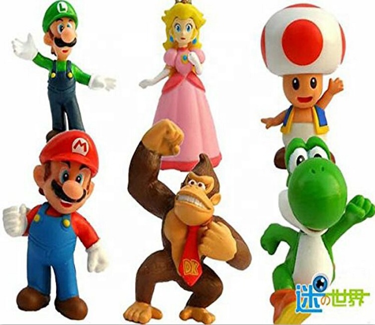 6 шт. Super Mario Bros фигурки игрушки набор ПВХ игрушки Фигурки для детей и взрослых Премиум Торт Топперы большой Geek подарок