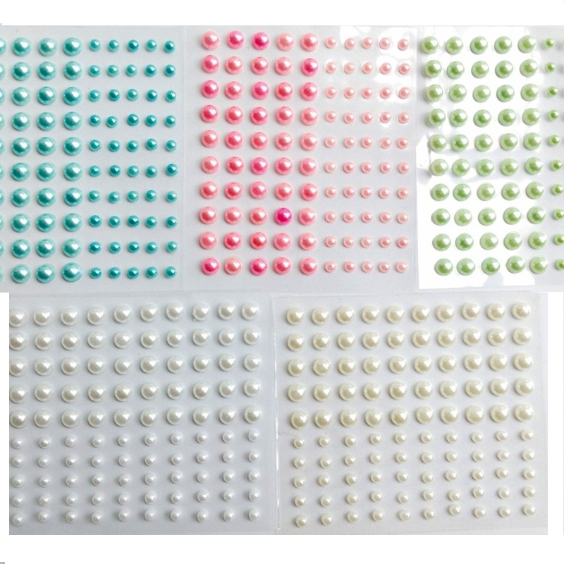 3mm&5mm 100pcs per sheet Scrapbook self adhesive pearl stickers for wedding paper crafts gift album photo furniture decorative