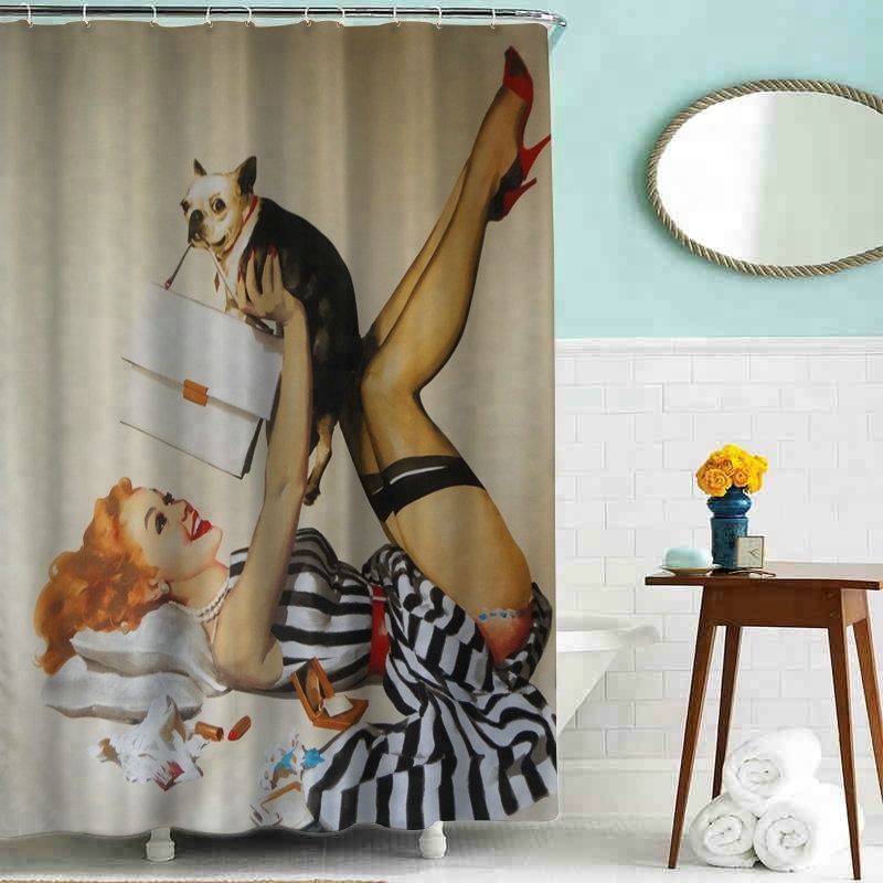QJMAX High Quality Personality Bathroom Clear Shower Curtain