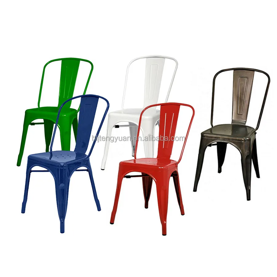 7 Different Colors Stackable Cheap Garden Metal Bistro Chair