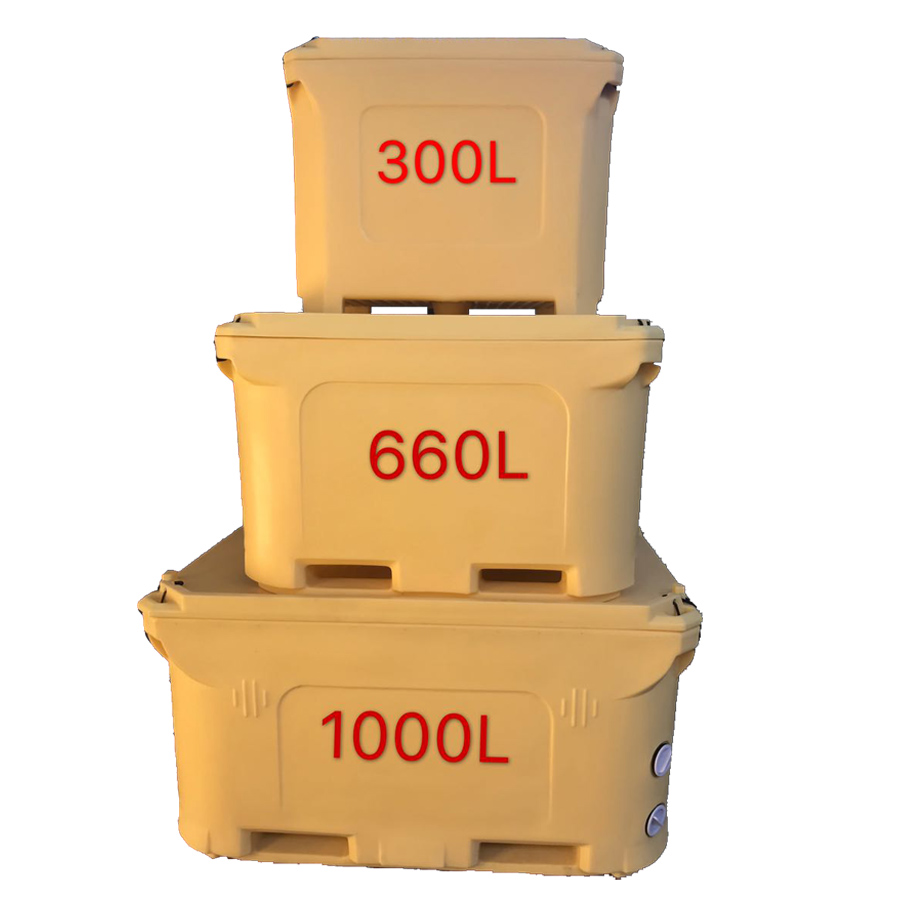 Переносной охлаждающий контейнер для морепродуктов, 300 л, 660 л, 1000 л