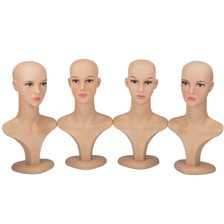 Female makeup jewelry display wig mannequin heads for wig display