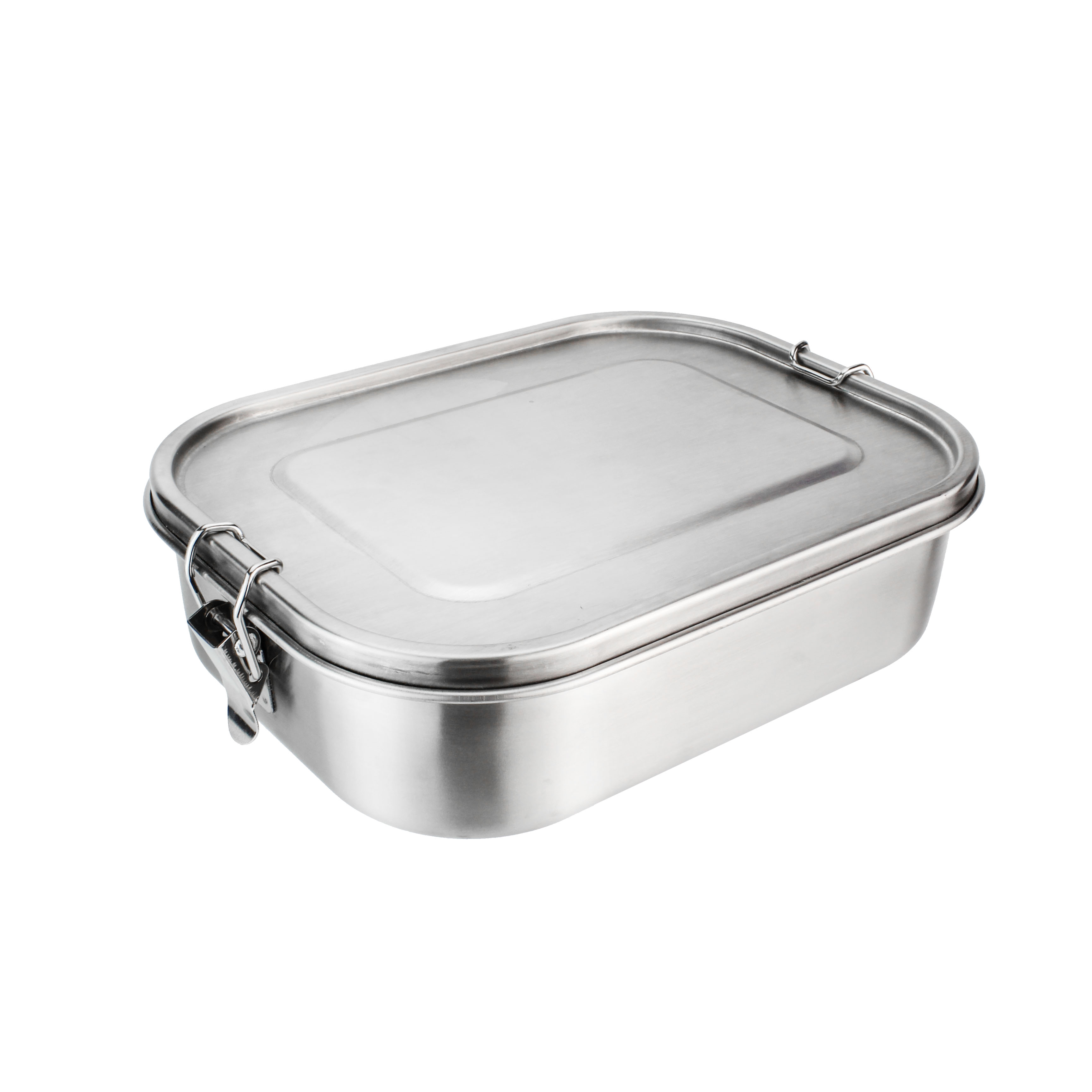 Большой Ланч-бокс из нержавеющей стали, металлическая коробка Bento, контейнер для еды с фиксаторами для детей, школы, офиса, работы, кемпинга