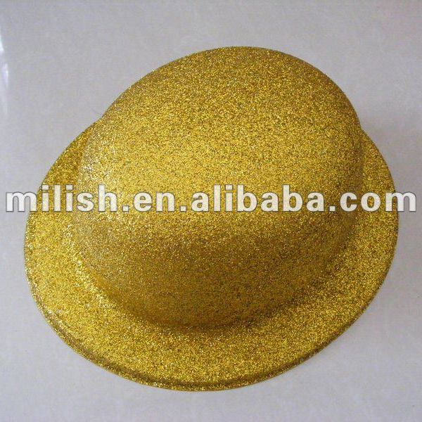 ПВХ топ Желтое золото блеск Bowler hat MH-0998