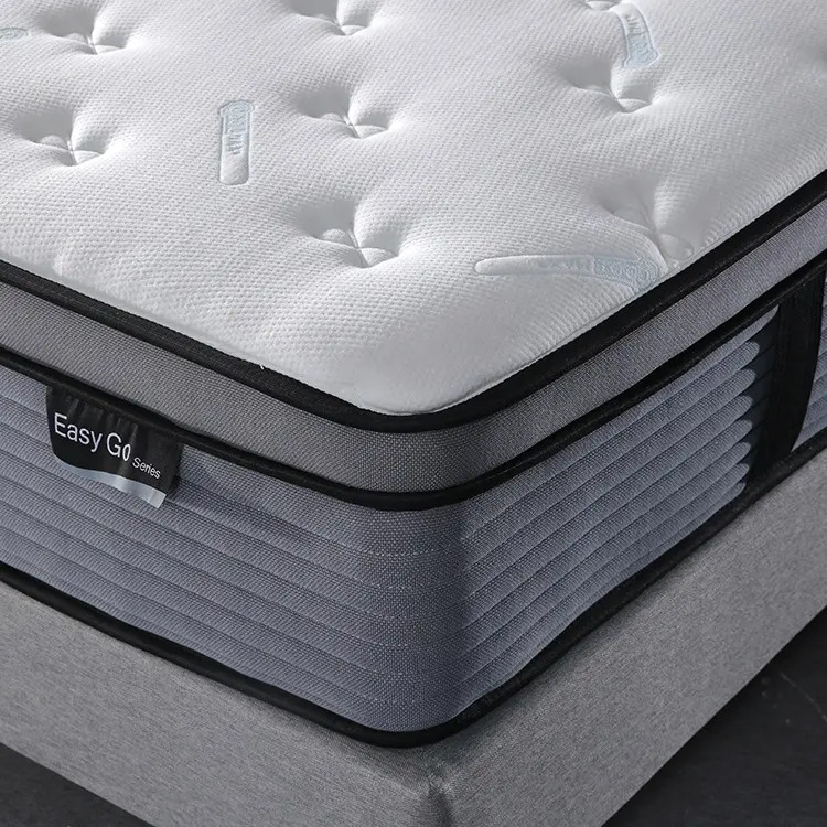 High Quality Queen Size Knitted Fabric Hotel Pocket Spring Bed Mattress Factory