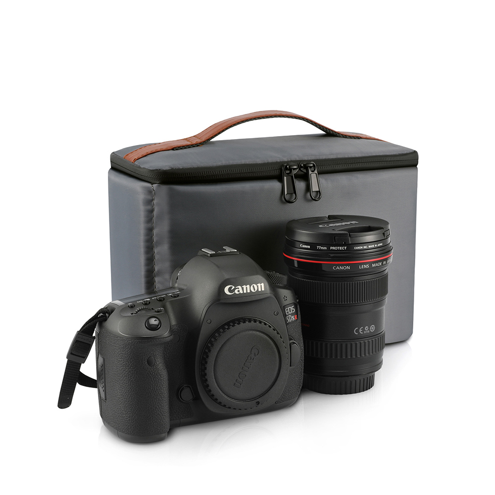 Пользовательский фото DSLR SLR Водонепроницаемый Мягкий Складной Внутренний чехол для камеры с кожаной ручкой