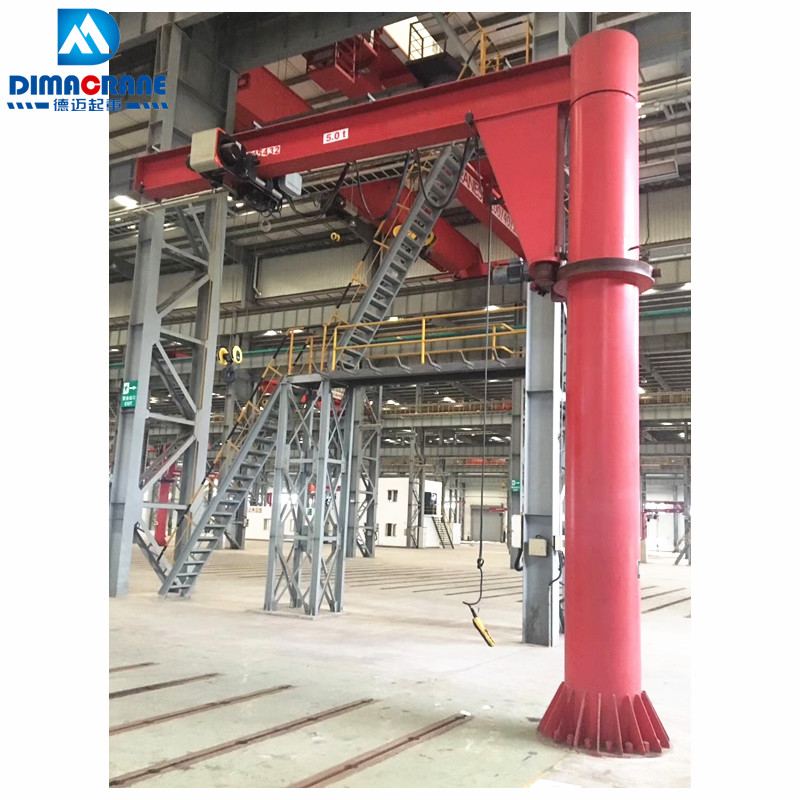 1t 5t fixed jib crane/pillar jib crane with Europe style electric hoist