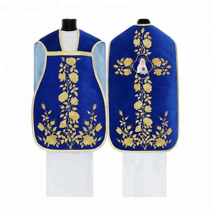 Винтаж римско-католический Fiddleback стиль Chasuble