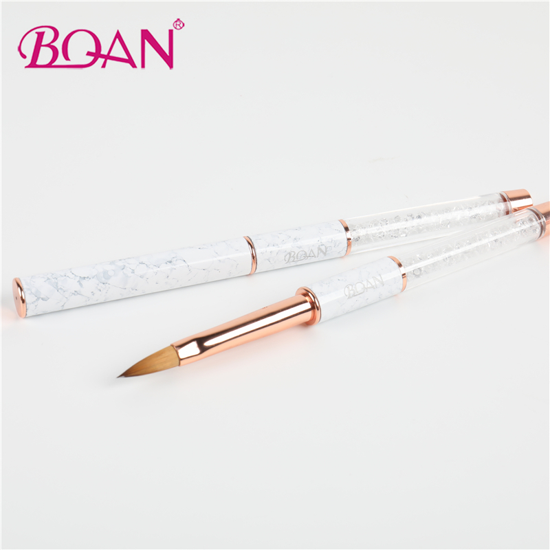 Оптовая продажа акриловых кистей для дизайна ногтей BQAN, стразы, мраморные кисти для ногтей, 100% чистый цвет, кисть для дизайна ногтей