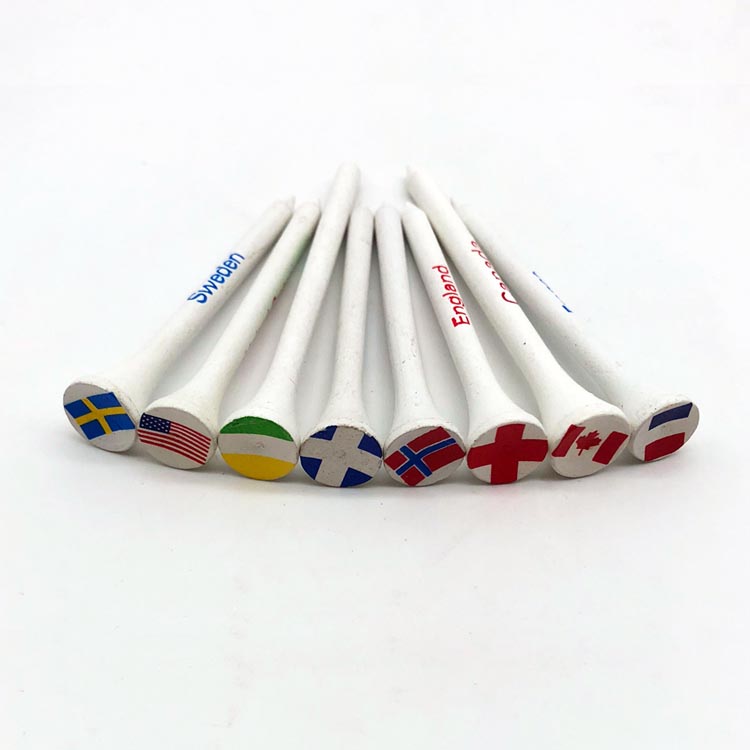 OEM made for sale best price various size various shape wholesale custom logo colorful cheap national flag golf tee