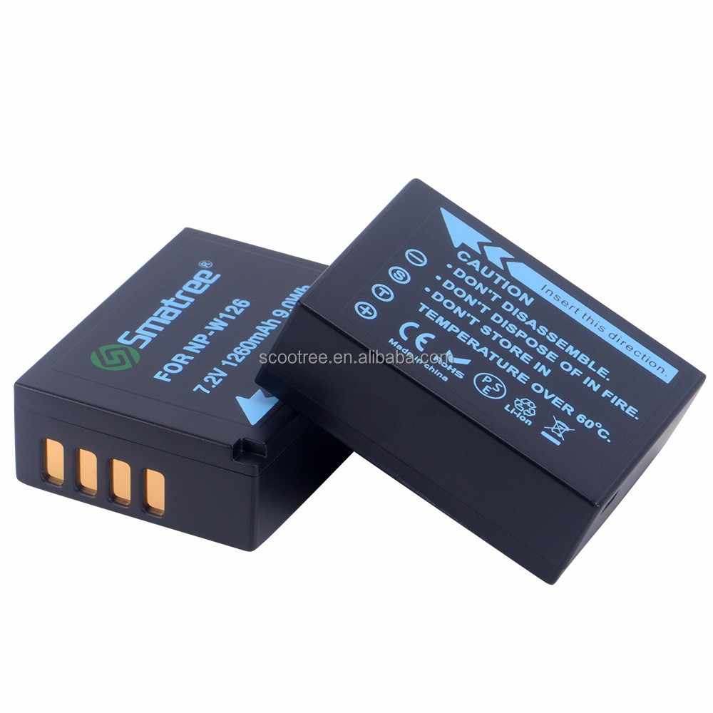 Smatree Новое поступление 1260 мА/ч, 7,2 V батарея камеры NP-W126 W126 литий-ионная аккумуляторная батарея для камеры с подсветкой FUJI X-Pro1 X-E1 для FinePix HS50 H