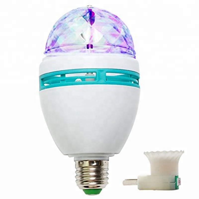 Дешевая цена B22 E27 3w rgb Вращающаяся диско-лампа