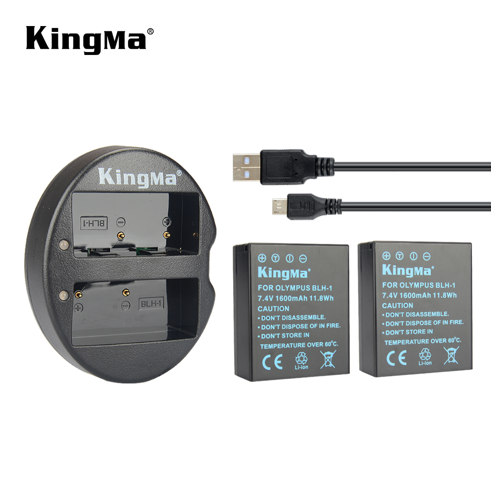 KingMa BLH-1 батарея (упак. и двойной USB зарядное устройство Комплект для Olympus EM1 Mark II
