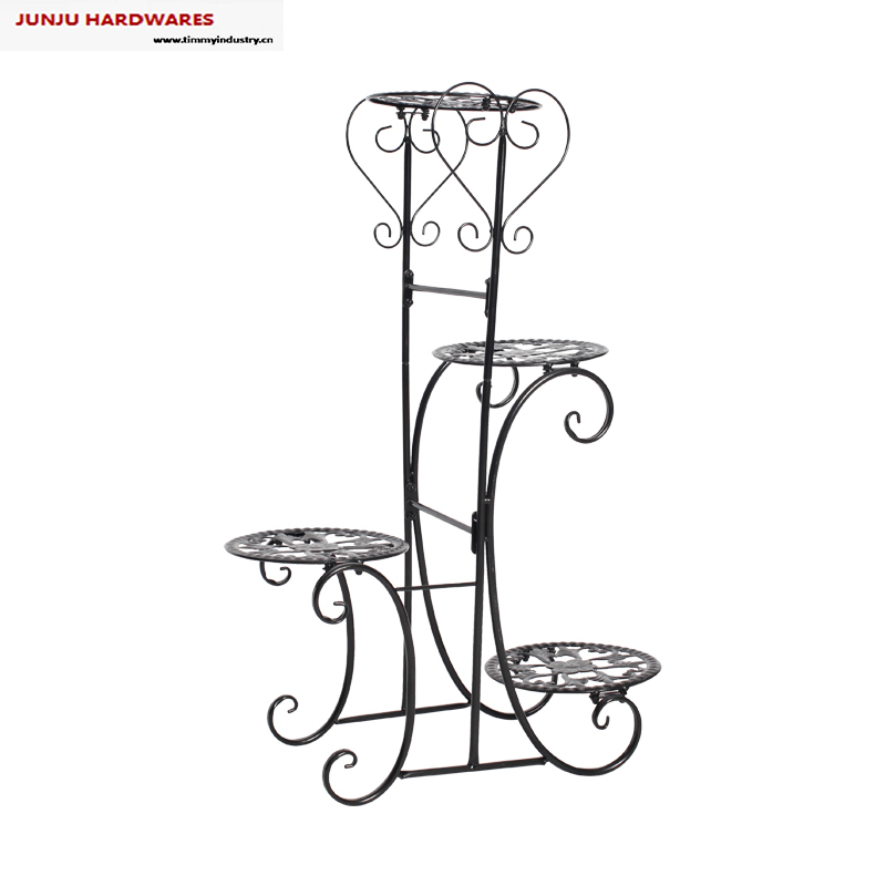 Wholesale Factory Price Vertical Flower Pot Black Plant Stand Metal