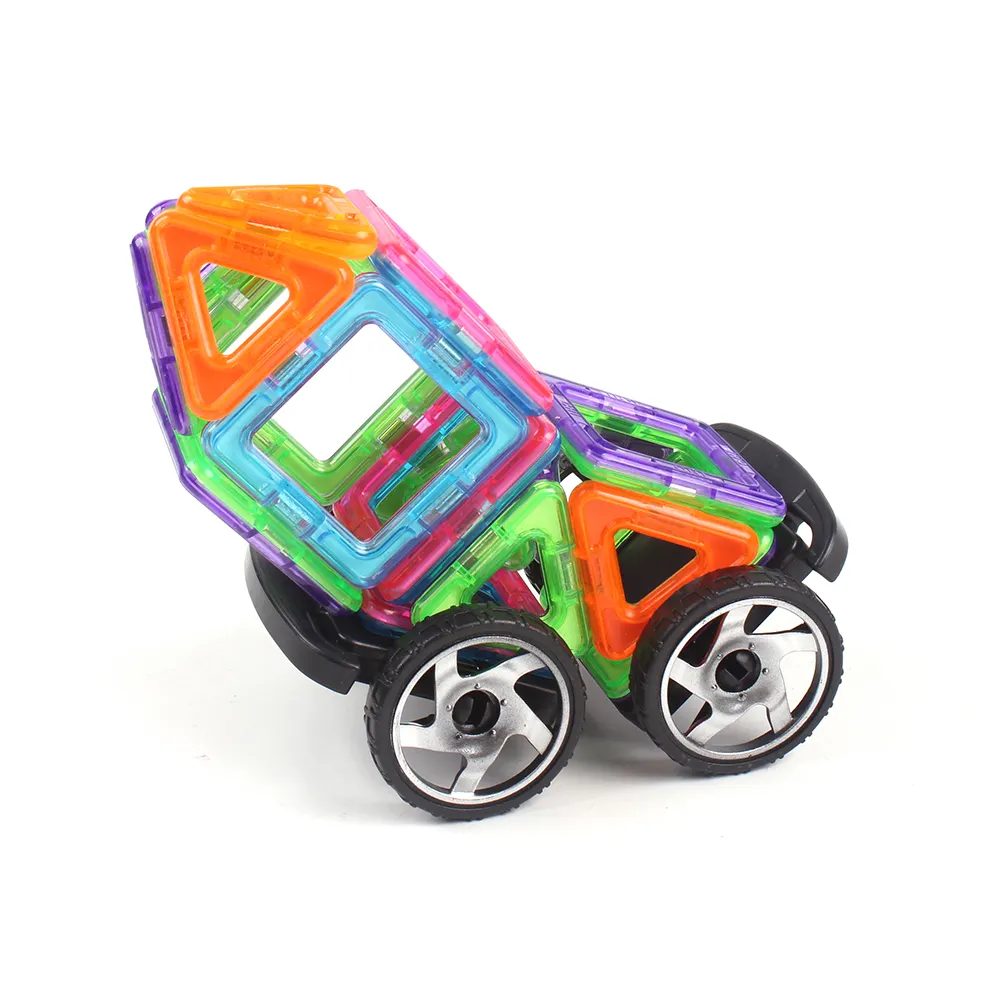 36pcs kids educational blocks building toy block magic magnet magnetic toys with 2 car bottom wheels