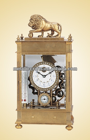 Имитация Античная ролях медь Лев стиле падение мяча Clock JG9001