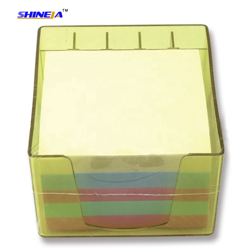 Хорошее качество хорошие продажи бумажные заметки куб memo pad sticky notes с цветной пластиковой коробкой
