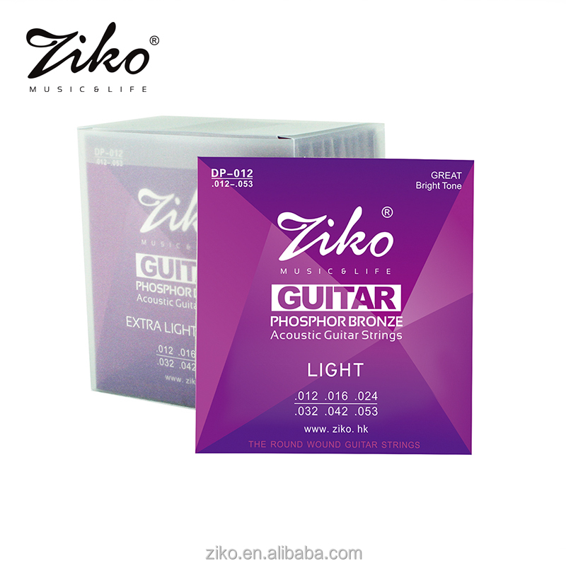Струны для акустической гитары ZIKO, аксессуары для музыкальных инструментов, струны из фосфорной бронзы, запчасти для гитары, оптовая продажа