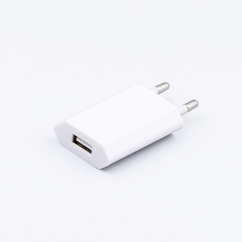Простой белый цвет 5 в 1A один USB порты и разъёмы Универсальный Европа Путешествия зарядное устройство ЕС мощность адаптер Lingter тоньше