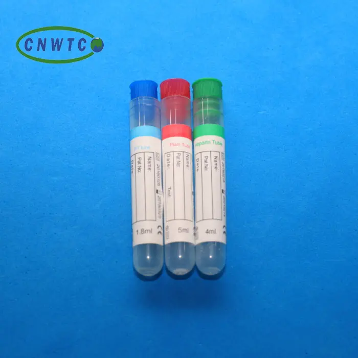 13*100mm PP Non Vacuum Blood Collection Tube with stopper
