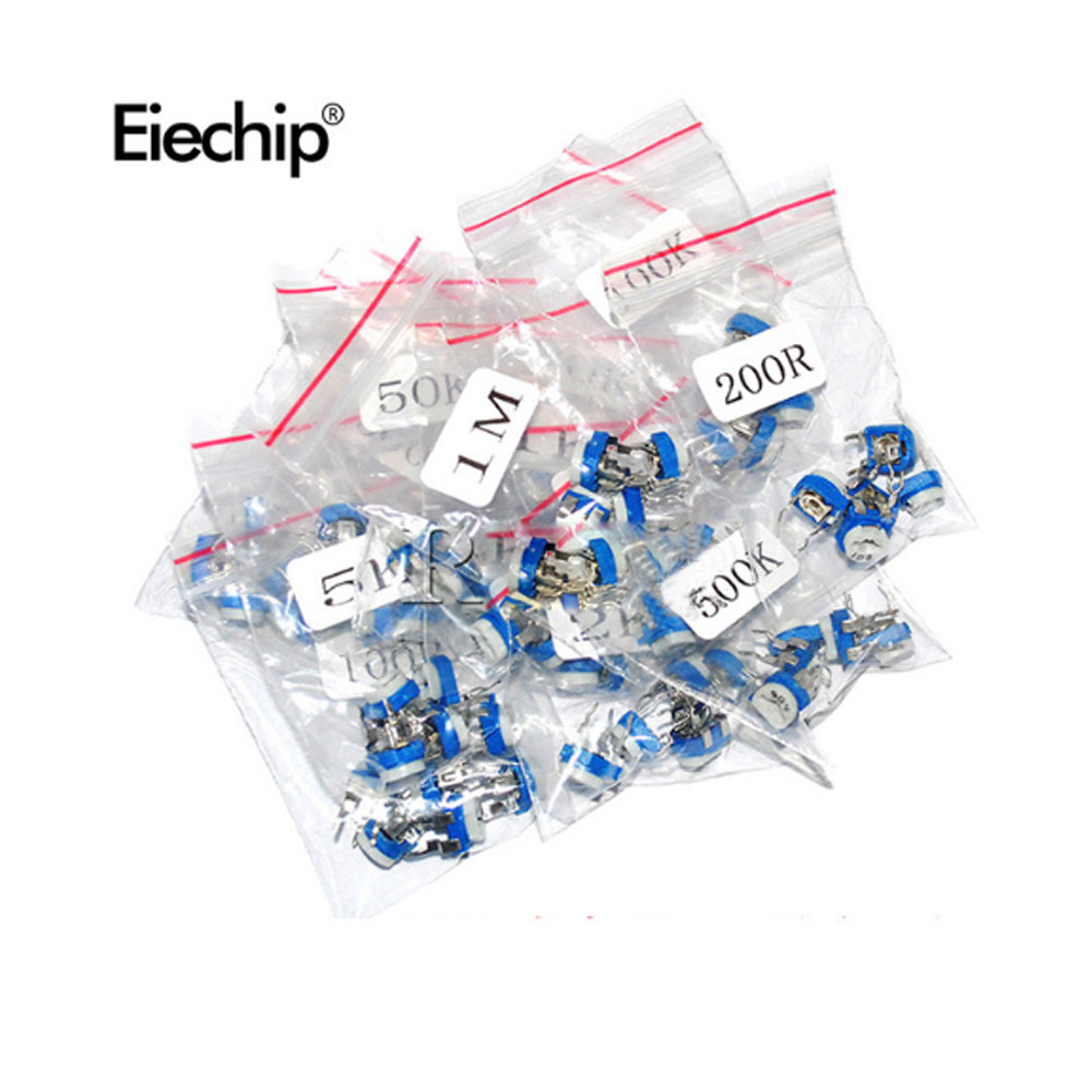 RM-065 потенциометр для обрезки Топ регулировки 100ohm-1Mohm RM065 регулируемые резисторы Ассорти Комплект 13 Тип * 5 шт. электронный пакет
