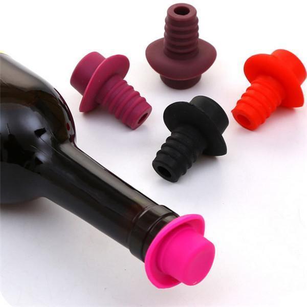 Wine Stop Flow Drain Cap Bottle Cover Hat Silicone Vacuum Bottle Stopper