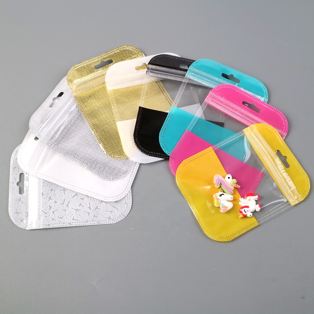Пользовательские ювелирные изделия Дисплей Браслет Упаковка Self Seal Zip Lock поли мешок с повесить отверстие 80331