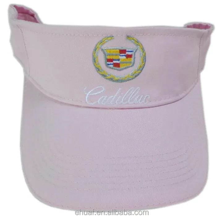 Classic cotton brushed twill custom embroidery women pin sun visor hat
