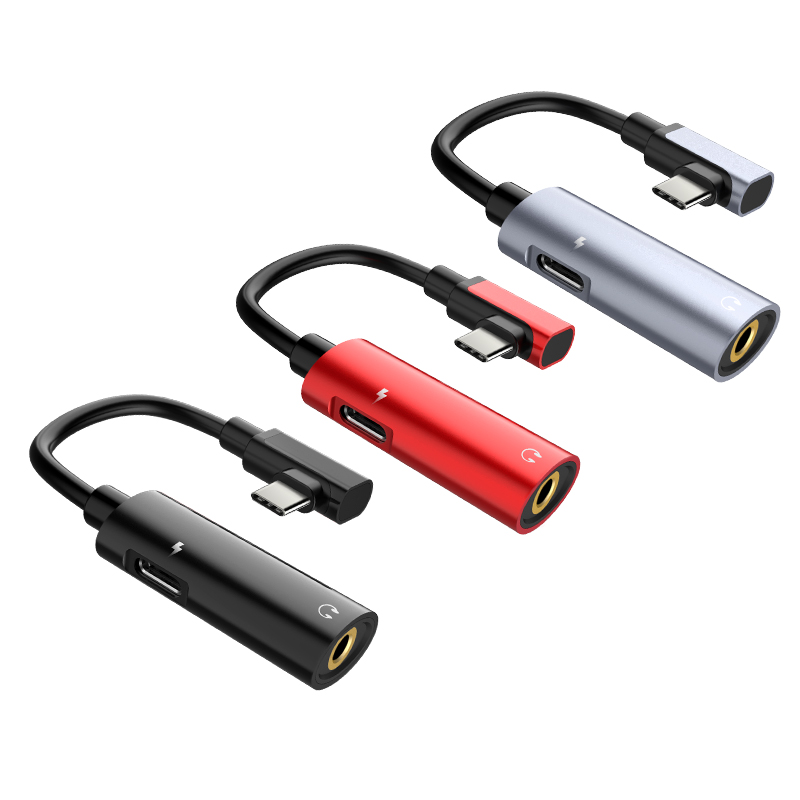 Беспроводное зарядное устройство HOCO LS19 2 в 1 Type-C аудио конвертер Блок питания музыки и зарядка 3,5 мм Соединительный Кабель-адаптер