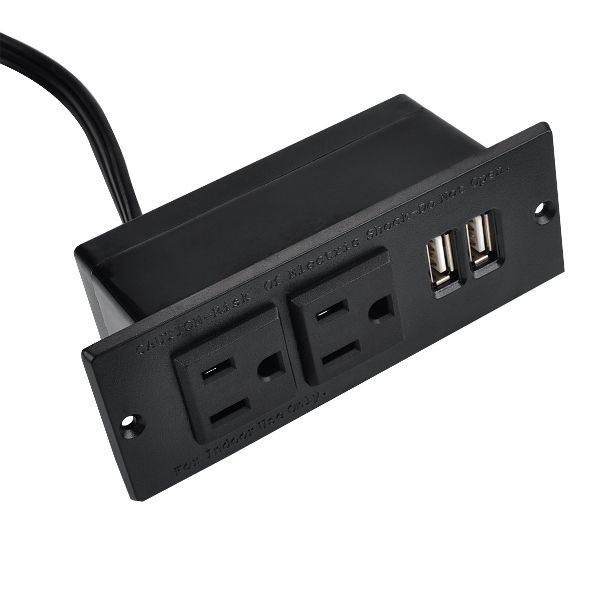 Встраиваемый профессиональный настольный блок питания Grommet Data Hub Outlets, 2-разъем Dual USB Port & 10 футовый шнур питания (2 розетки Dual USB)