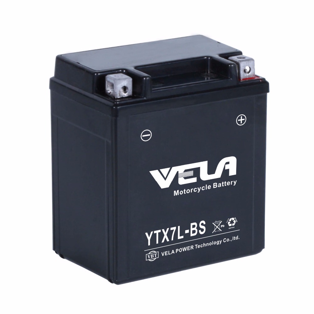 12V 7Ah АКБ для мотоциклов, безуходная батарея YTX7L-BS