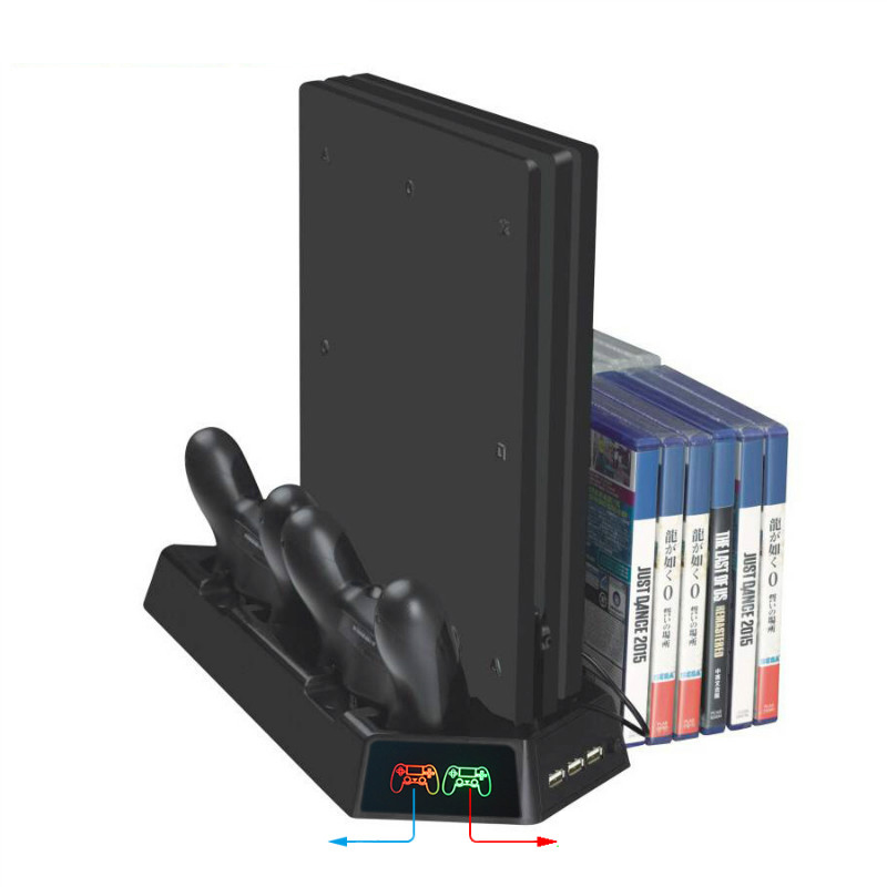 3 в 1 вертикальная подставка для PS4 с док-станцией и зарядным устройством вентиляторы охлаждающий портативный контроллер для контроллера консоли Sony PS4/Pro/Slim