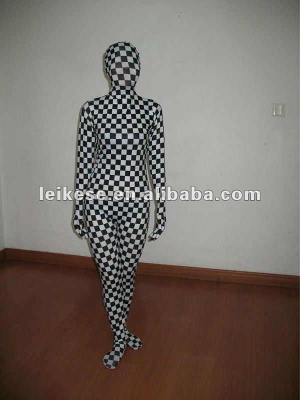 Клетчатый узор zentai костюм